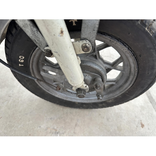 1561 - A VINTAGE MV AGUSTA MINI MOTORCYCLE, WHEEL HUB DIAMETER 22 CM, TWO EXHAUSTS