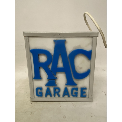 58 - AN RAC ILLUMINATED LIGHT BOX SIGN - 24.5CM X 27CM X 10CM