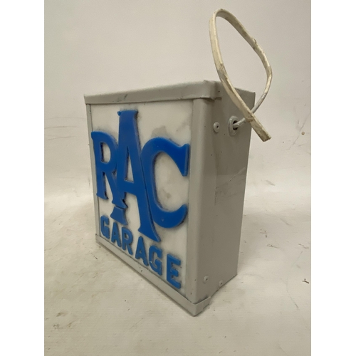 58 - AN RAC ILLUMINATED LIGHT BOX SIGN - 24.5CM X 27CM X 10CM