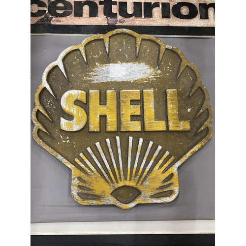 33 - TWO VINTAGE ADVERTISING SIGNS SHELL AND CENTURION