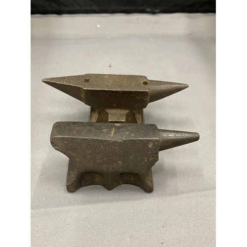 35 - TWO MINIATURE ANVILS