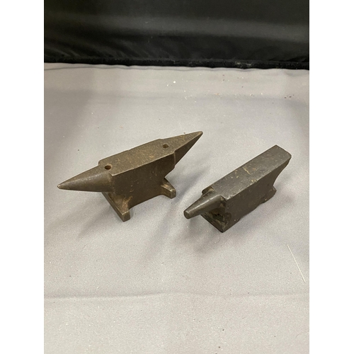 35 - TWO MINIATURE ANVILS