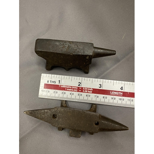 35 - TWO MINIATURE ANVILS