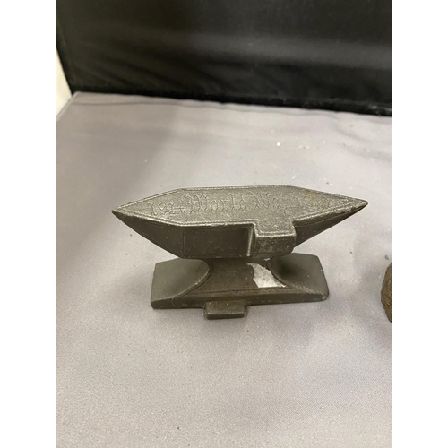 41 - TWO MINIATURE ANVILS