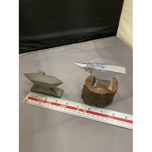 41 - TWO MINIATURE ANVILS