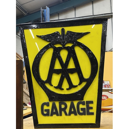 54 - AN AA GARAGE ILLUMINATED LIGHT BOX SIGN