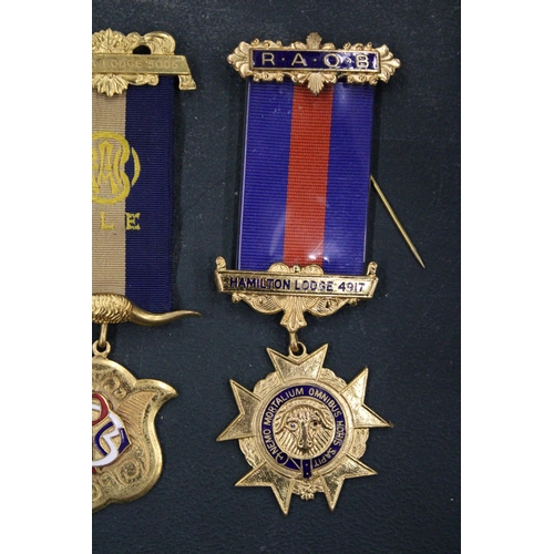 107 - FOUR VINTAGE MASONIC MEDALS