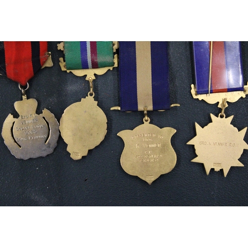 107 - FOUR VINTAGE MASONIC MEDALS