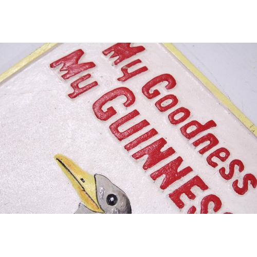 108 - A CAST 'MY GOODNESS, MY GUINNESS' SIGN, 20CM X 30CM