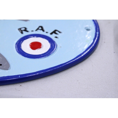 125 - AN ALUMINIUM RAF SPITFIRE WALL PLAQUE