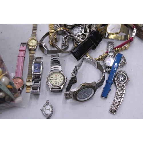 126 - A LARGE QUANTITY (100 IN TOTAL) OF MECHANICAL AND BATTERY WATCHES