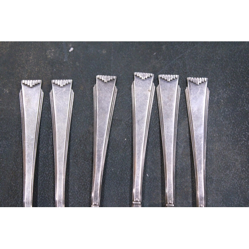 153 - A SET OF SIX ART DECO CAKE FORKS, STAMPED TO THE REVERSE