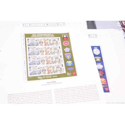 158 - A COLLECTION OF STAMPS, COINS AND FIRST DAY COVERS FROM THE HISTORY OF WORLD WAR II TO INCLUDE JERSE... 