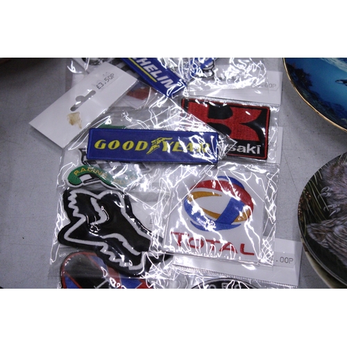 191 - TWENTY MOTORCYCLE SEW ON PATCHES TO INCLUDE KAWASAKI, YAMAHA, TRIUMPH, ETC