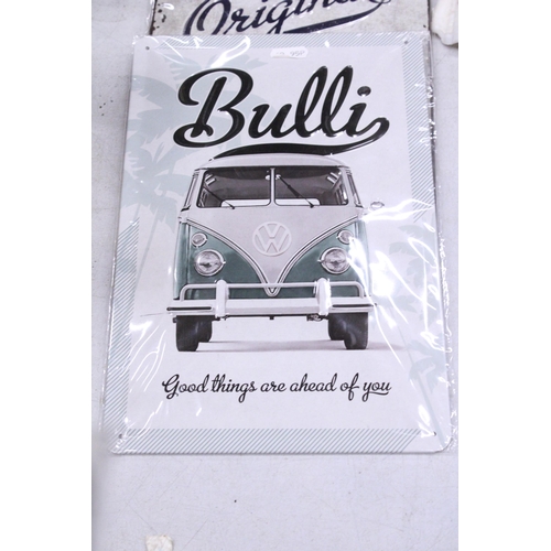 210 - FOUR METAL VW WALL SIGNS