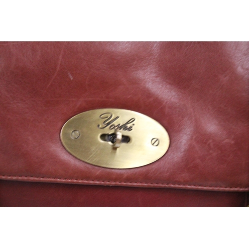 235 - AN AS NEW YOSHI LEATHER, SATCHEL STYLE BAG WITH SHOULDER STRAP