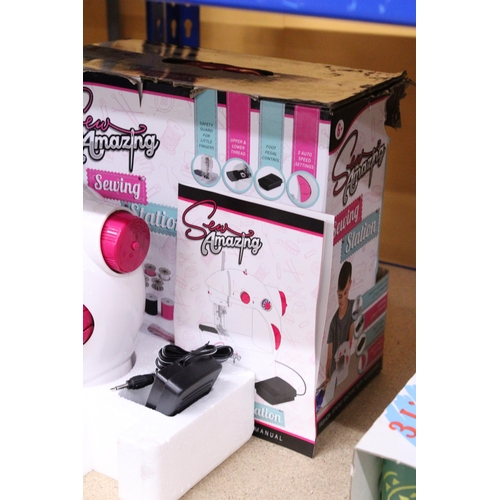 255 - A NEW AND BOXED 'SEW AMAZING' CHILDRENS SEWING MACHINE