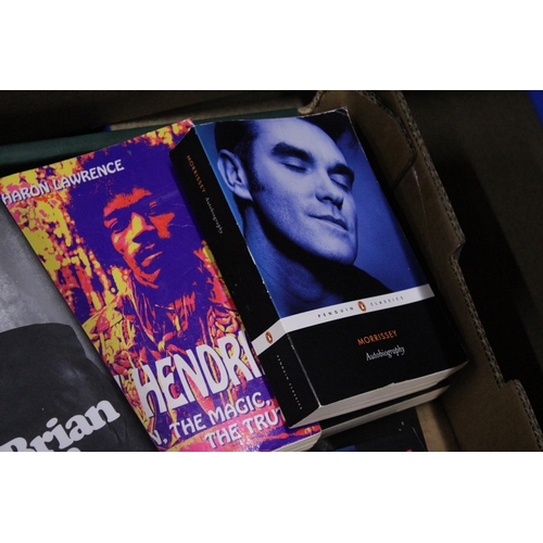 273 - A COLLECTION OF MUSIC AUTOBIOGRAPHIES TO INCLUDE JIMI HENDRIX, THE LIBERTINES, MORRISSEY, BOB DYLAN,... 