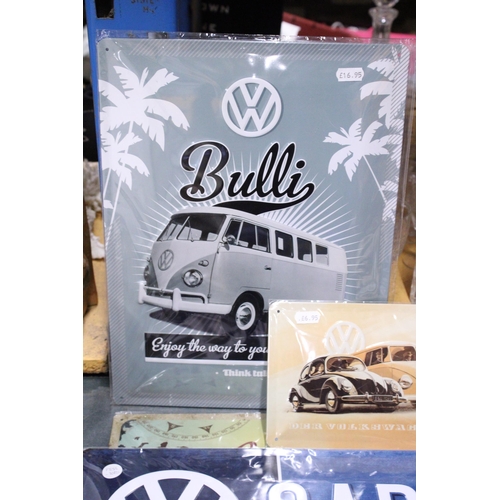 283 - FIVE VW ADVERTISING SIGNS