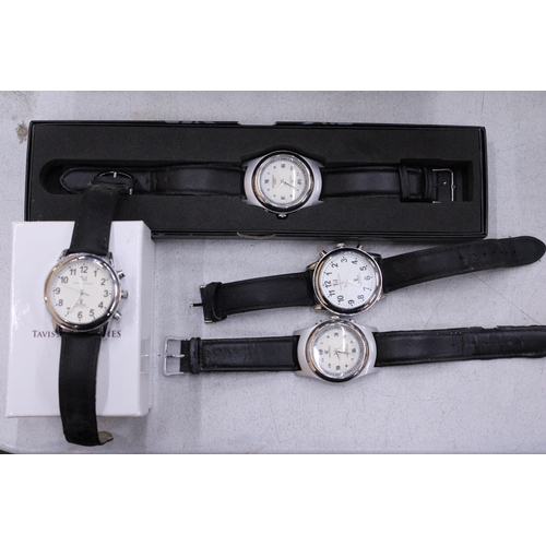 72 - FOUR RADIO CONTROLLED WATCHES TO INCLUDE TAVISTOCK & JONES AND CRANE & VICEROY