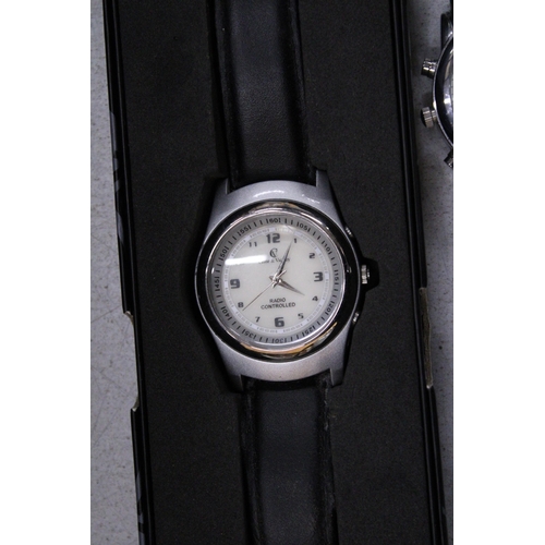 72 - FOUR RADIO CONTROLLED WATCHES TO INCLUDE TAVISTOCK & JONES AND CRANE & VICEROY