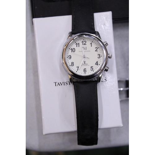 72 - FOUR RADIO CONTROLLED WATCHES TO INCLUDE TAVISTOCK & JONES AND CRANE & VICEROY