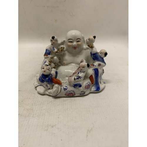 353 - THREE LAUGHING BUDDHA FIGURES