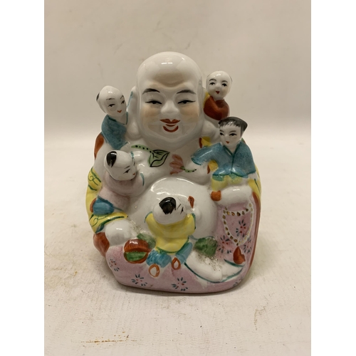 353 - THREE LAUGHING BUDDHA FIGURES