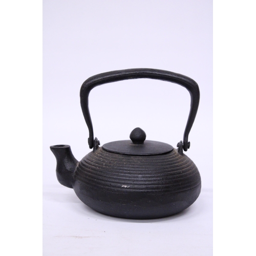 369 - A CAST IRON JAPANESE TEAPOT