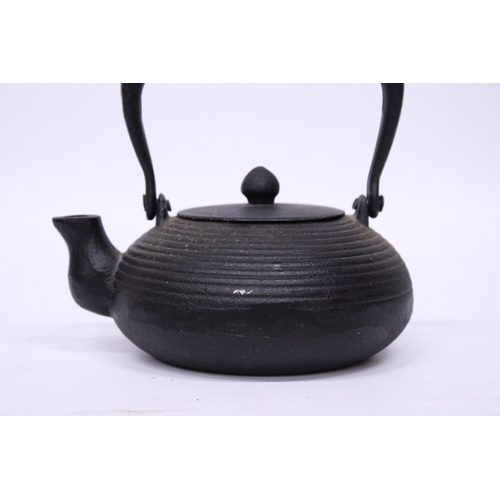 369 - A CAST IRON JAPANESE TEAPOT