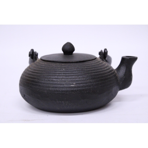 369 - A CAST IRON JAPANESE TEAPOT