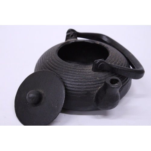 369 - A CAST IRON JAPANESE TEAPOT