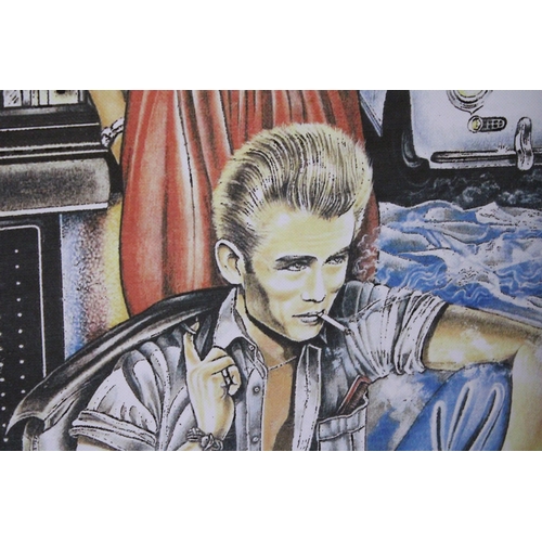 1206 - AN EXTRA LARGE TOUGHENED PLASTIC JAMES DEAN POSTER - 5FT X 4FT