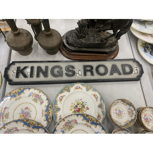 91 - A KINGS ROAD SIGN - 78.5 X 13,5 CM