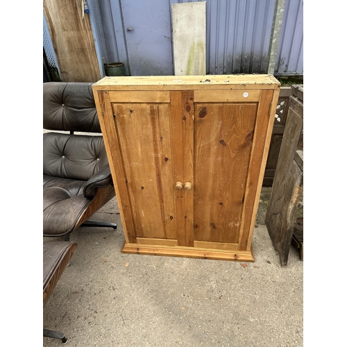 3106 - A PINE TWO DOOR CABINET