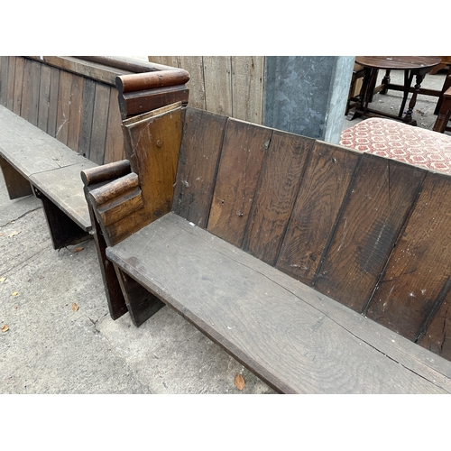 3108 - A VICTORIAN OAK PEW A/F