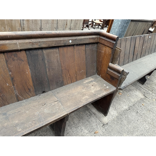 3109 - A VICTORIAN OAK PEW A/F