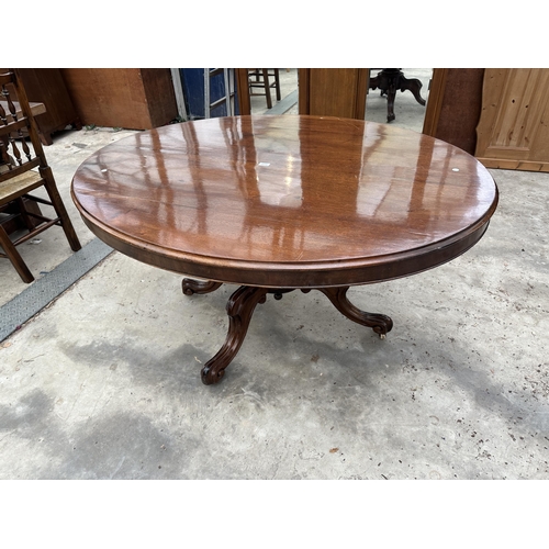 3110 - AN OVAL VICTORIAN TILT TOP LOO TABLE 57