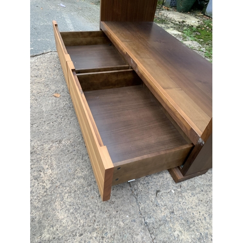 3126 - A HARDWOOD OPENSIDE UNIT WITH TWO DRAWERS TO BASE 48