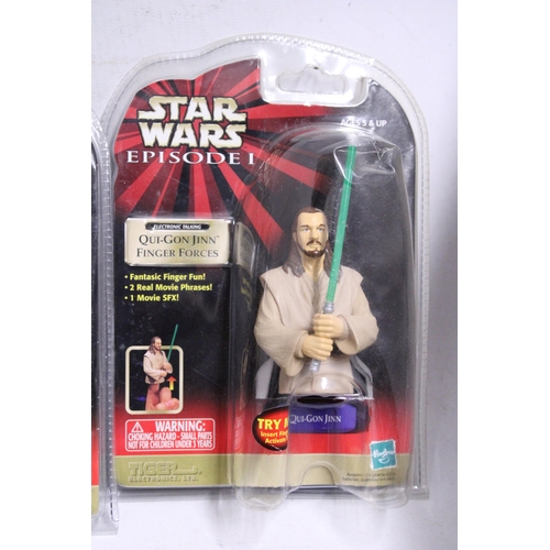 333 - FOUR AS NEW IN BOXES STAR WARS FIGURES TO INCLUDE EPISODE 1 'QUI-GON JINN' FINGER FORCES, 'OBI-WAN K... 