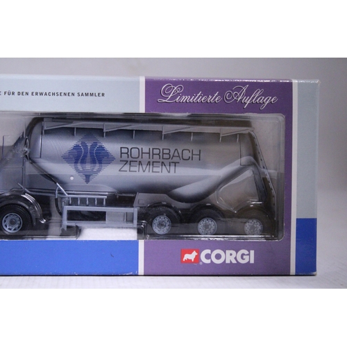 345 - A CORGI MODEL, 76301, MAN LORRY, ROHRBACH ZEMENT, LIMITED EDITION - AS NEW IN BOX