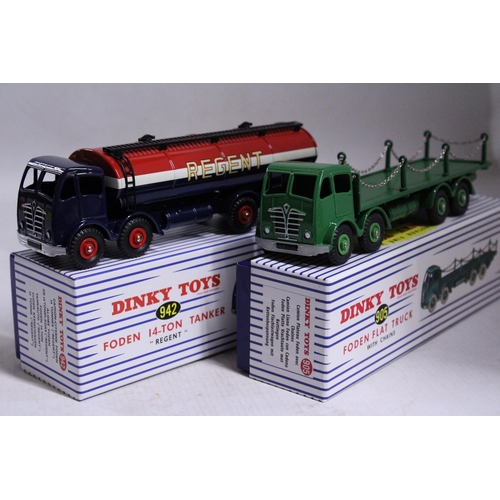 347 - TWO ATLAS DINKY MODELS TO INCLUDE, A 905 FODEN FLAT TRUCK WITH CHAIN AND A 942 FODEN 14 TON TANKER -... 