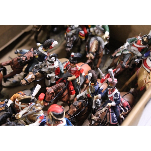 377 - SEVENTEEN DEL PRADO MOUNTED FIGURES TO INCLUDE, OFFICER FRENCH CAMEL CORPS, TROOPER BRUNSWICK HUSSAR... 