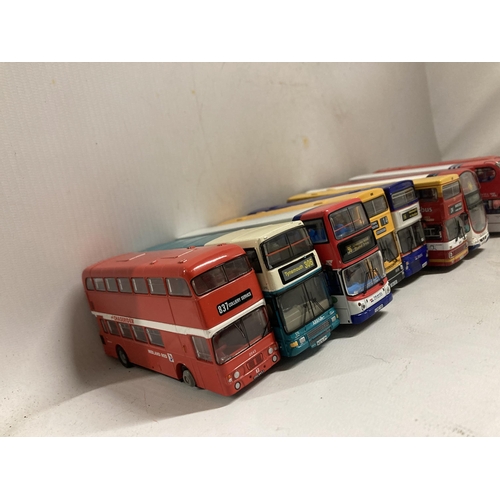 379 - TEN MODELS OF DOUBLE DECKER BUSES TO INCLUDE CORGI AND E. F. E.