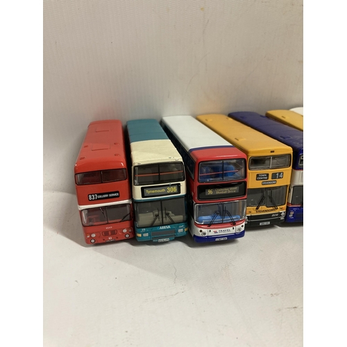 379 - TEN MODELS OF DOUBLE DECKER BUSES TO INCLUDE CORGI AND E. F. E.