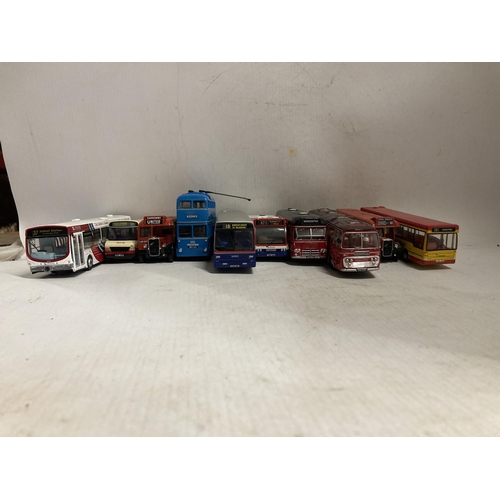 384 - TEN CORGI DIE-CAST MODELS OF BUSES