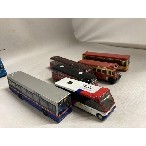 384 - TEN CORGI DIE-CAST MODELS OF BUSES