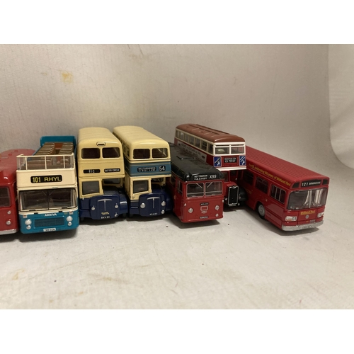 385 - ELEVEN EFE DIE-CAST MODELS OF BUSES