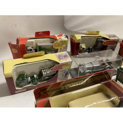 397 - EIGHT BOXED DIE-CAST VEHICLES TO INCLUDE TRACKSIDE, MATCHBOX, LLEDO, ETC