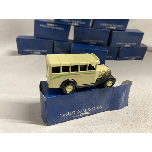 414 - TWELVE CAMEO COLLECTION FROM CORGI BOXED ADVERTISING VANS.